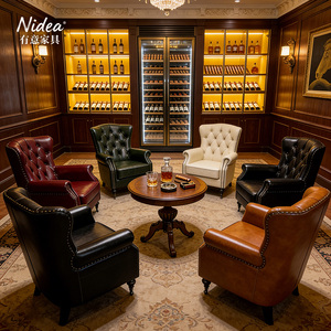 <span class=keywords><strong>Fauteuil</strong></span> club en cuir véritable fait main, avec <span class=keywords><strong>roulettes</strong></span> en laiton, capitonnage profond vintage, design britannique antique, pour <span class=keywords><strong>salon</strong></span> ou bar - Product Image 2