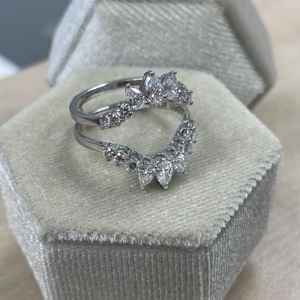 1.20Ct Diamond Tiara Enhancer Ring Guard 14K Blanco Amarillo Oro Ronda Pera Lab Grown Diamond Wedding Double Ring Regalo para ella - Product Image 5