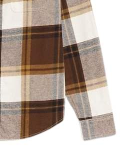 Camisa a cuadros personalizada para hombre, color marrón beige, manga larga, informal, de franela, suave, de algodón, para invierno, venta al por mayor - Product Image 6