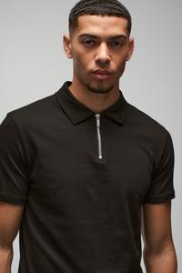 High Quality Plus Size <b>Men's</b> <b>Polo</b> Shirts Male <b>Black</b> Slim Zip <b>Neck</b> <b>Polo</b> TShirt Latest Summer Cotton Wholesale Factory Price Shirt - Product Image 5