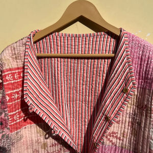 Chaquetas acolchadas de retazos de algodón Floral estilo bohemio Otoño Invierno chaqueta abrigo Streetwear Boho acolchado chaqueta Reversible - Product Image 1