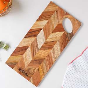 Direct Factory Sale Customisable Logo Printed Eco-Friendly Round Country Style Wood Chopping <b>Board</b> India Kitchenware - Product Image 5