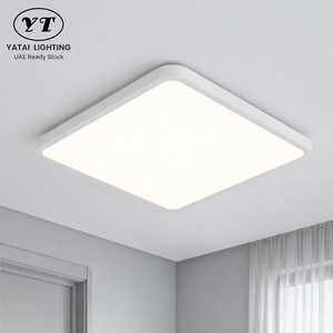 Plafonnier LED moderne en acrylique, dimmable, télécommande, carré, encastré, salon, chambre, 50 cm, 55 W, rétroéclairage RGB - Product Image 1