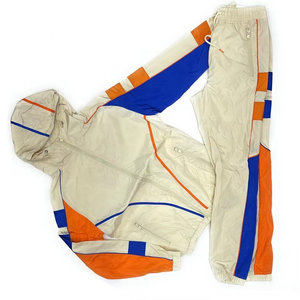 Producto popular Cremallera Contraste Color Jogging Set Outdoor Nylon Chándal Hombres Bordado Ropa deportiva Conjunto Windbreaker Wear - Product Image 1