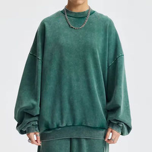 Sudadera de Invierno Vintage para Hombre, Cuello Redondo, 100% Algodón, Estilo Holgado, Felpa Francesa, Lavado Ácido, Bordado Personalizado, Ecológica, OEM - Product Image 2