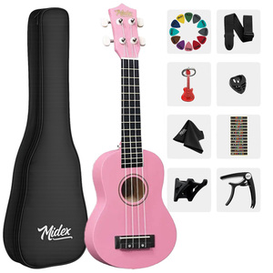 23 Inch Pink Concert Ukulele <b>Kit</b> with Bag, Strap, Picks & Method <b>Book</b> | Midex UKX-233PK - Product Image 1