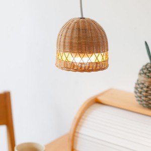 Lámpara de techo tejida de ratán natural hecha a mano, lámpara colgante rústica en estilo de diseño asiático para comedor o sala de estar - Product Image 2