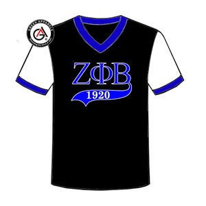 Zeta Phi Beta Soror Ropa de mujer de alta calidad Camisas de mujer al por mayor Manga corta Moda Unisex Cuello en V Camisetas de mujer - Product Image 4