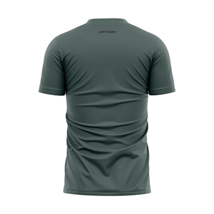 T-shirt à manches courtes vert foncé pour homme avec logo sur le devant, coupe classique, en polyester tricoté, col rond. - Product Image 2