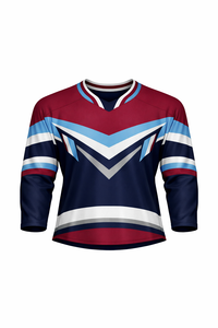 Camiseta de Hockey sobre Hielo para Hombre de los Colorado Avalanche, Manga Tres Cuartos, Cuello en V, Sublimada, Absorbe la Humedad - Product Image 3