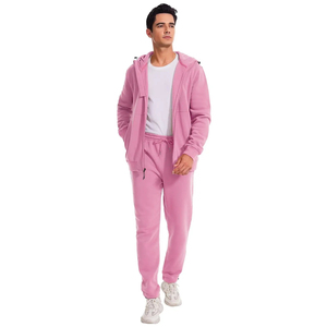 Survêtement d'hiver à capuche et manches longues pour homme – Nouvelle collection décontractée tendance avec fermeture éclair, couleur unie, service OEM, en polaire – Vente chaude - Product Image 4