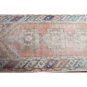 Tapis turc vintage 3,3x6,1 pi (101x186 cm), tapis à carreaux rouges - Product Image 4