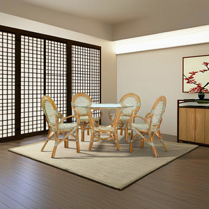 Juego de Comedor Bali Bistro en Oferta con Mesa Redonda de Ratán, 4 Piezas, Muebles para el Hogar y Hoteles, Directo de Indonesia - Product Image 1