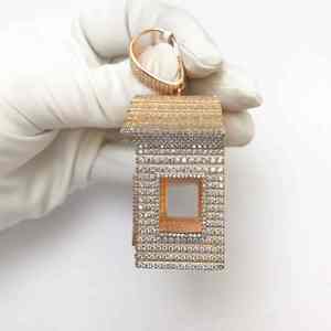 Colgante Hip Hop Personalizado de Plata de Ley 925 con Diseño de Casa Trap, Adornado con Diamantes Moissanite, Ideal para Fiestas o Regalos - Product Image 3