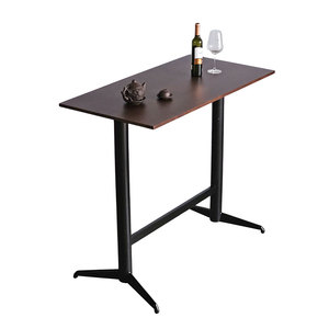 Rectangular MDF <b>Bar</b> <b>Table</b> with Powder-Coated Iron Legs 120x60cm Modern Design for Home <b>Bar</b> <b>Kitchen</b> Dining Room - Product Image 1