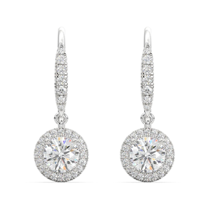 Sparkling Women's <b>Diamond</b> <b>Earrings</b> Brilliant Stones Trendy Design Rhodium Plated IGI Certified Gold/Silver/Rose Gold Options - Product Image 3
