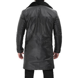 Abrigo de Cuero Premium para Hombre, Diseño Largo y Cómodo, Perfecto para el Uso Diario en Invierno, Moda Urbana - Product Image 2