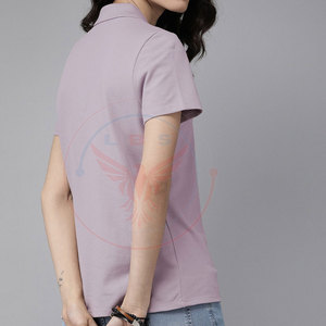 เสื้อยืดผู้หญิงสีพื้นลำลอง ผลิตจากโรงงานโดยตรง เนื้อผ้าถัก ระบายอากาศได้ดี โพลีเอสเตอร์/คอตตอน แขนสั้น ขั้นต่ำในการสั่งซื้อน้อย - Product Image 2