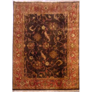 Tapis indien noué à la main, unique en son genre, 11'11 x 8'10'' - Product Image 1