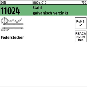 Pasadores de Resorte DIN 11024 6.3/26.1-34 Acero Electrogalvanizado 50 Piezas - Product Image 1