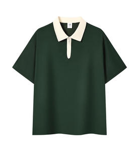 เสื้อยืดแขนสั้นปกสีตัดกันมีซิปครึ่งซิปโลโก้ออกแบบได้ตามต้องการ - Product Image 3