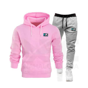 Wholesale Custom Two Piece Set Cotton Terry Fitness Gym Sweatsuit Men Custom LOGO <b>Plain</b> <b>Tracksuits</b>. - Product Image 4