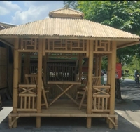 Gazebo y Pérgola de Bambú Hechos a Mano de Primera Calidad, Diseño Tradicional, Muebles de Exterior de Alta Calidad para Fiestas