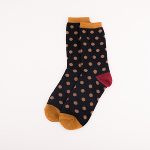 ODM mujeres Vintage Polka Dot Crew calcetines Retro algodón cálido Casual lindo calcetines de punto fábrica a granel personalizado al por mayor - Product Image 5