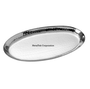 Bandeja Ovalada Decorativa para Servir, Diseño Martillado, Acabado Plateado, Alta Calidad, para Restaurantes, Hoteles y Fiestas - Product Image 6
