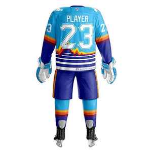 Ensemble d'uniformes de hockey sur glace personnalisés de haute qualité, réversibles, respirants, antibactériens, à séchage rapide, pour le hockey universitaire - Product Image 3