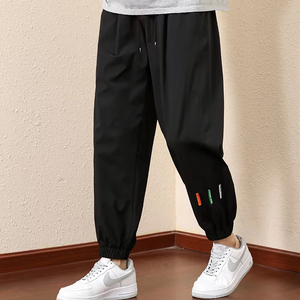 Pantalones de chándal deportivos de verano para hombre, 8XL talla grande, pantalones planos de nailon Spandex elásticos de seda helada, pantalones para correr, pantalones deportivos holgados - Product Image 1
