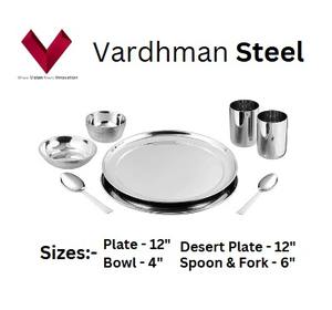 ชุดรับประทานอาหารสแตนเลส12ชิ้นพร้อมชุดช้อนส้อมและจานลายต้นไม้กลมส่งตรงจากโรงงาน - Product Image 4