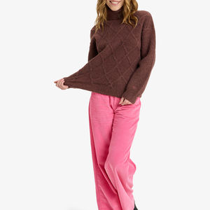 OEM Service Manufacture <b>Women</b> Mockneck 100% Cotton Material <b>Lightweight</b> Solid Pullover Mockneck <b>Sweatshirt</b> - Product Image 4