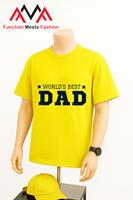 Short régulier 65% coton + 35% Spandex imprimé (imprimé graphique) devant décontracté/Streetwear/Beachwear jaune T-shirt pour homme