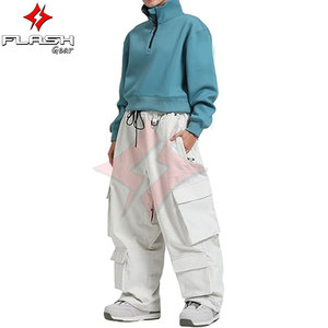 Pantalons de snowboard imperméables chauffants pour hommes et femmes Cargo Ski Multi-poches Coupe ample Décontracté Hiver Sports de neige en plein air Polaire - Product Image 5