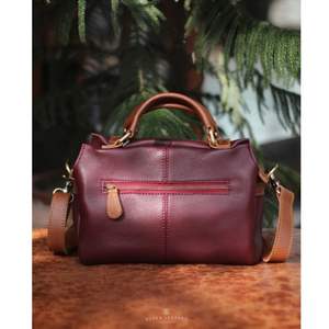 Multi-Tone Leather <b>Handbag</b> Full Grain Leather <b>Satchel</b> with Detachable Shoulder Strap Compact Leather <b>Handbag</b> From Indonesia - Product Image 3