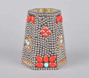 Brûleur d'encens en métal en cristal Bakhoor, cadeau de Ramadan, brûleur d'encens en mosaïque arabe de traditionnel - Product Image 1