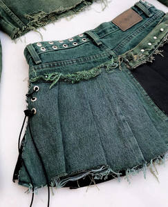 Precio al por mayor Cantidad de pedido mínima baja Venta de ropa de calle Denim Dos conjuntos de falda Mujer Faldas cortas y <span class=keywords><strong>minifaldas</strong></span> - Product Image 5