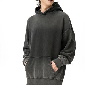 Pull à capuche surdimensionné en coton mélangé de haute qualité pour hommes, fait sur mesure, poids lourd, motif solide, Style hivernal, prix de gros - Product Image 6