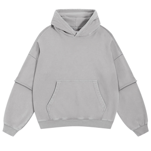 Vente en gros de sweats à capuche en tissu French Terry 100% coton 370G avec logo personnalisé, effet délavé, pour l'automne et l'hiver - Product Image 1
