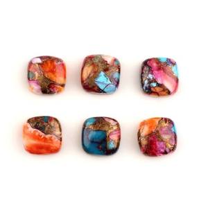 Nueva Llegada: Cabujón de Cuarzo Natural de 12mm, Mixto (Ostra, Ostra Espinosa, Cobre, Turquesa), de Base Plana, Forma de Cojín, Liso, para Joyería, Suelto - Product Image 2