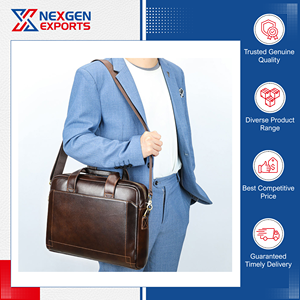 Maletín de Cuero Genuino para Hombre, de Primera Calidad, Lujoso, Impermeable, Multitamaño, de Moda, al por Mayor, Fabricante Indio - Product Image 3