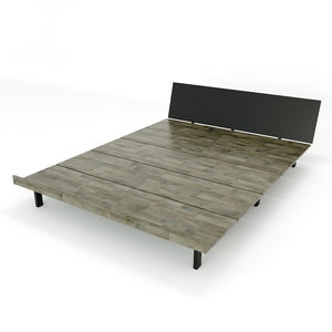 เตียงคู่ JAPA GN68016 ขนาด 160x200 ซม. ดีไซน์มินิมอลพร้อมโครงเหล็กและต้องประกอบเอง เตียงไม้ยางพาราขนาดควีนไซส์ - Product Image 3