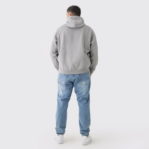 Sweat à capuche oversize pour homme, blocs de couleur, poche avant, matière épaisse, streetwear décontracté, sweat à capuche personnalisé, respirant, écologique - Product Image 2