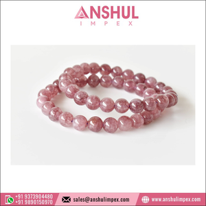 Authentic Quality Pink Color Healing 7.5in Tourmaline Round Gemstone Hand <b>Beaded</b> <b>Bracelet</b> - Product Image 6