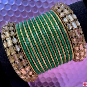 Wholesale Indian Style Churiya <b>Bangle</b> Set Wedding Latest Design Women's Jewelry Handmade Bridal <b>Bangles</b> Silver Plated Geometric - Product Image 5