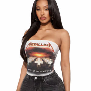 Nouveau débardeur corset graphique Y2K vintage pour femme, style rock, sans bretelles, pour concert, festival, streetwear - Product Image 4