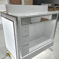 Présentoir cosmétique personnalisé en métal vitrine en bois pour magasin de détail cosmétique présentoir mural de maquillage