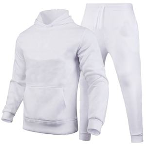 Ensemble de sweats à capuche pour hommes en coton 100% de haute qualité, couleur unie, hiver, broderie de logo personnalisée, survêtements en gros - Product Image 4