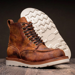 Couleur contrastée avec un prix raisonnable Bottes en cuir faciles à porter Bottes en cuir de conception personnalisée de style le plus récent - Product Image 2